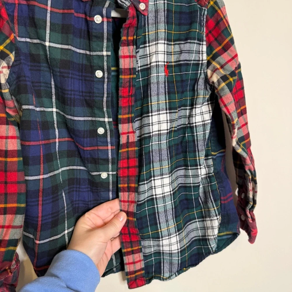 Ralph Lauren Red and green Plaid Kids Button Down Shirt